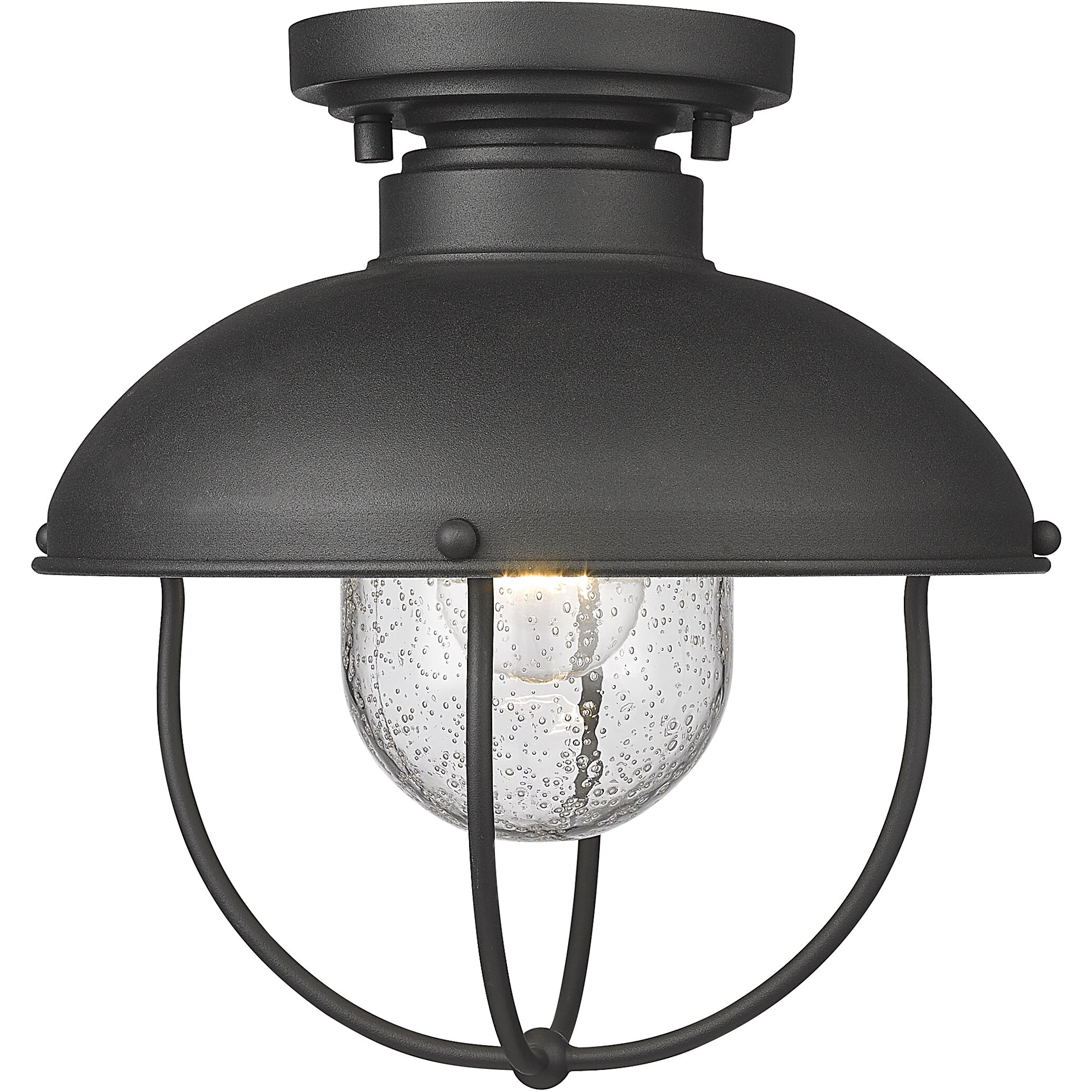 Ansel 1 Light 11 inch Black Outdoor Flush Mount