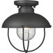 Ansel 1 Light 11 inch Black Outdoor Flush Mount