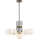 Parsons 9 Light 32 inch Matte Black and Olde Brass Chandelier Ceiling Light