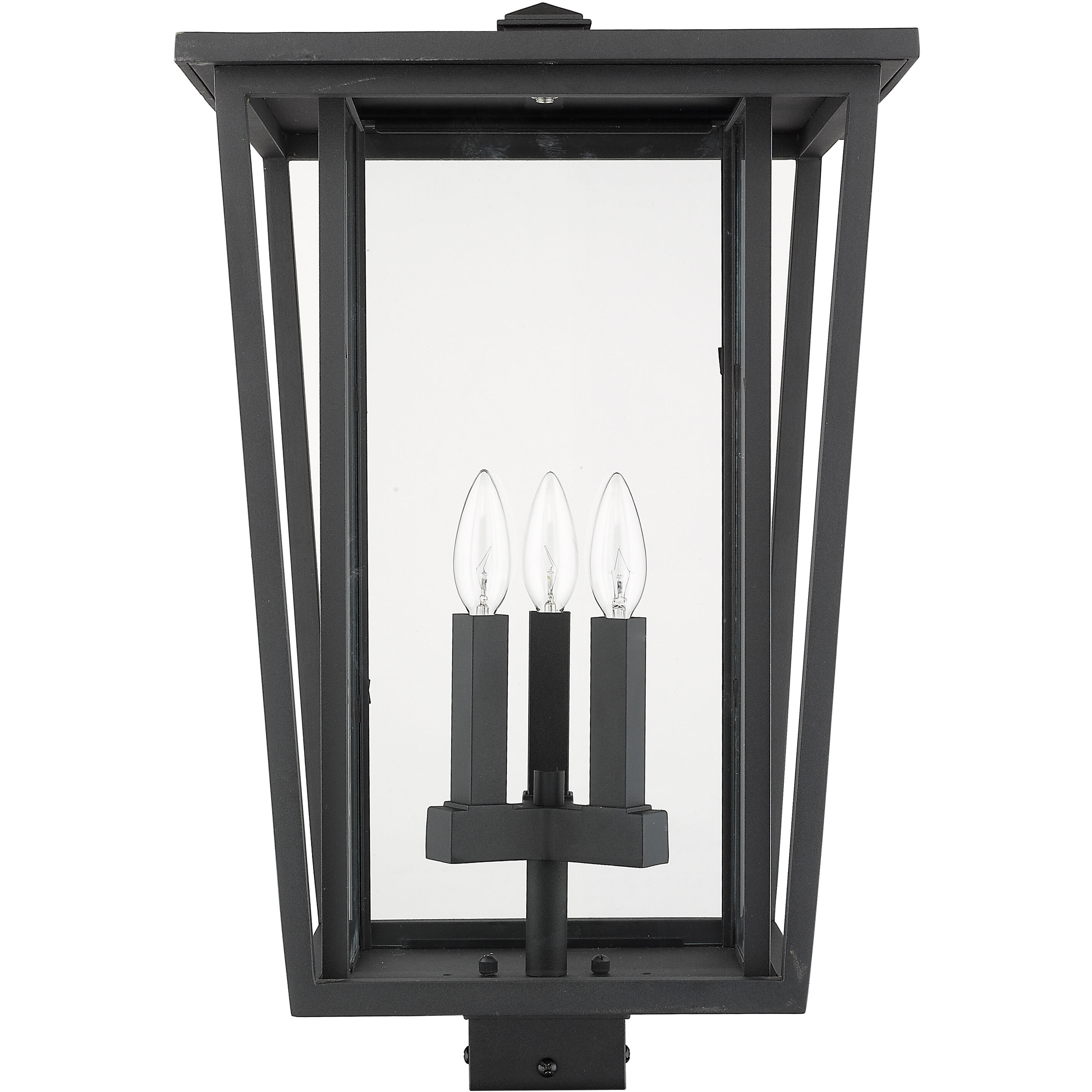 Seoul 3 Light 22.25 inch Black Outdoor Post Mount Fixture in 18