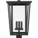 Seoul 3 Light 22.25 inch Black Outdoor Post Mount Fixture in 18
