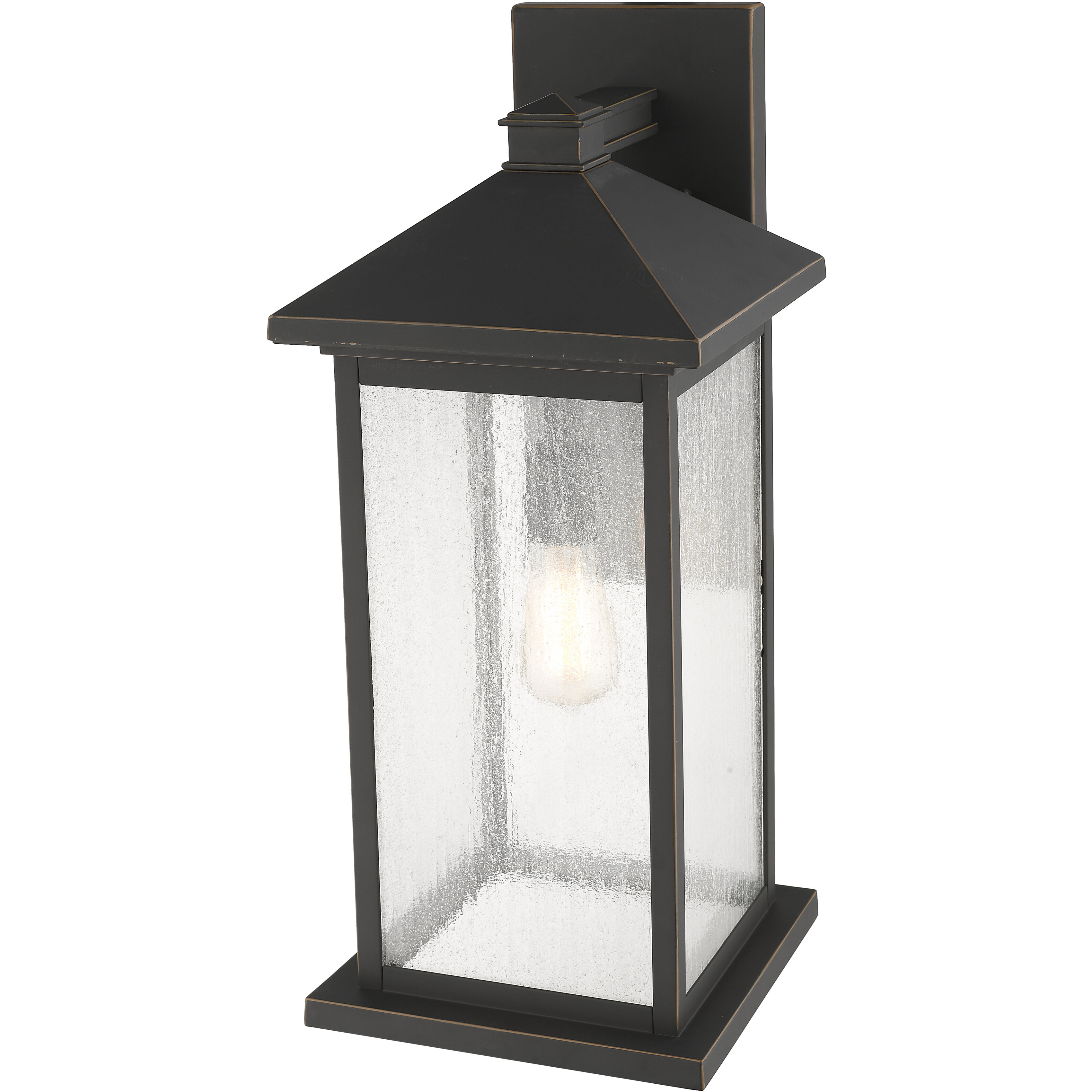 Portland 1 Light 22 inch Oil Rubbed Bronze Outdoor Wall Light in Clear Seedy Glass