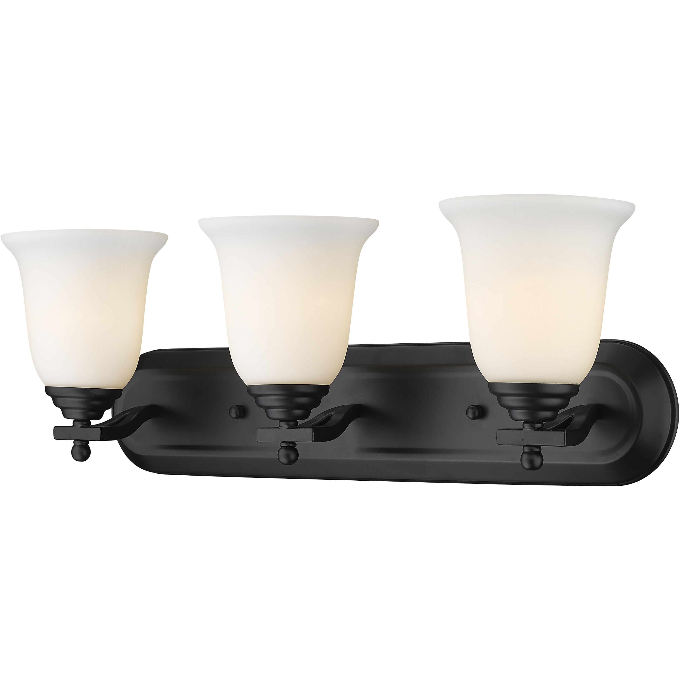 Lagoon 3 Light 24 inch Matte Black Vanity Wall Light