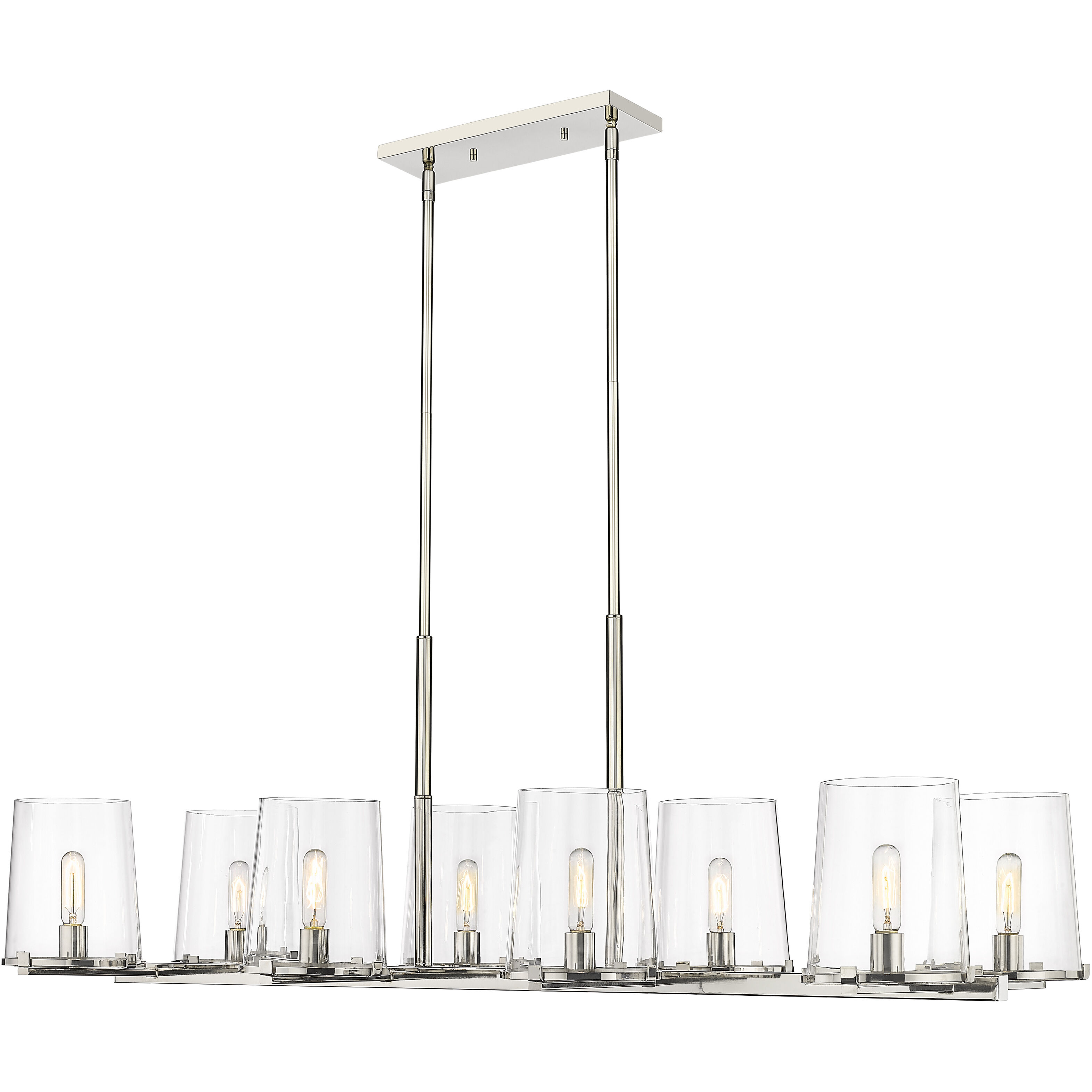 Callista 8 Light 56 inch Polished Nickel Linear Chandelier Ceiling Light