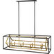 Euclid 8 Light 44 inch Olde Brass and Bronze Linear Chandelier Ceiling Light