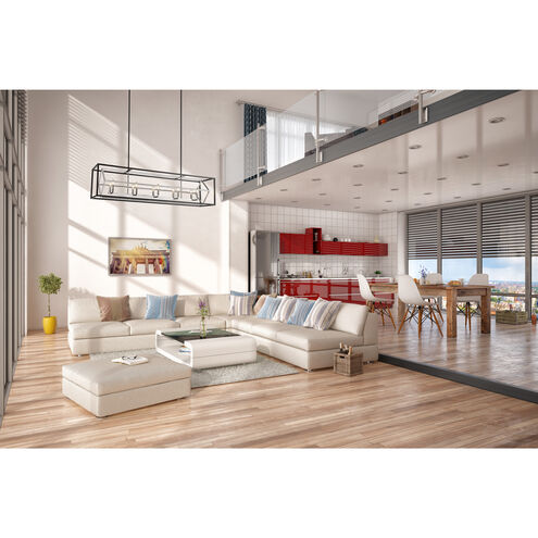 Euclid 10 Light 56 inch Chrome and Matte Black Linear Chandelier Ceiling Light