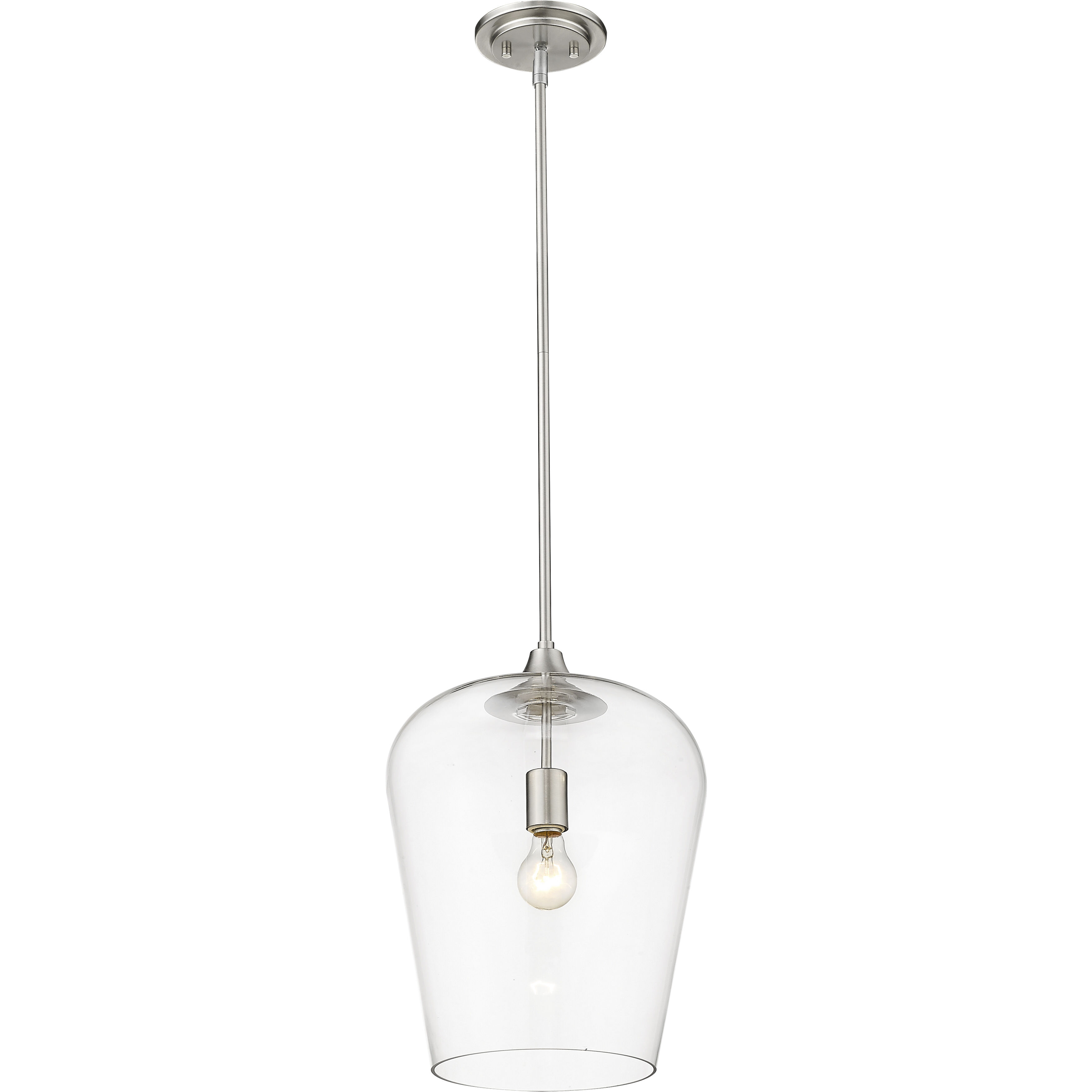 Joliet 1 Light 12 inch Brushed Nickel Pendant Ceiling Light