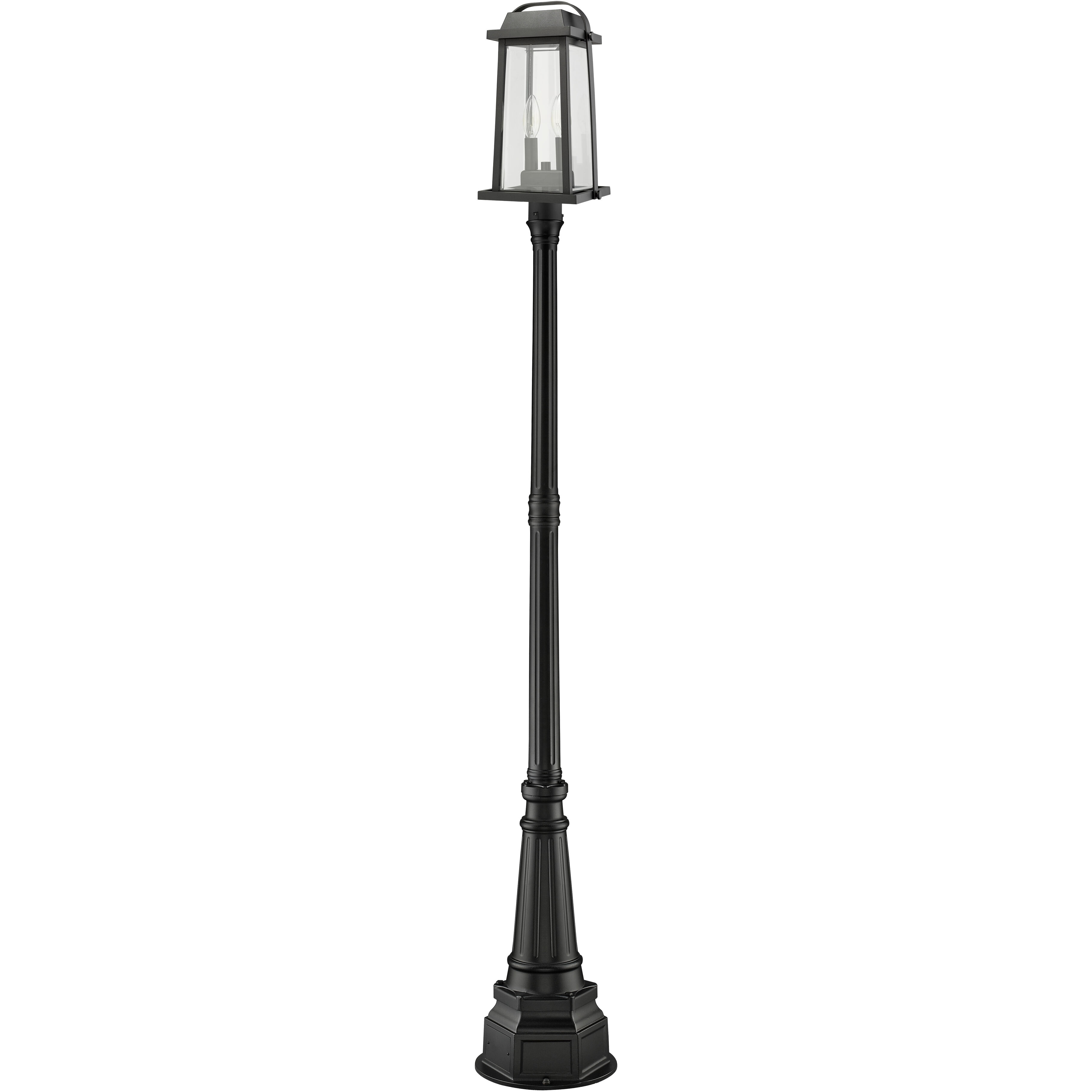 Millworks 2 Light 97 inch Black Outdoor Post Mounted Fixture