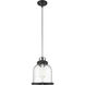 Burren 1 Light 8.75 inch Matte Black and Chrome Pendant Ceiling Light