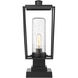 Sheridan 1 Light 19.75 inch Black Outdoor Pier Mounted Fixture in Seedy Glass