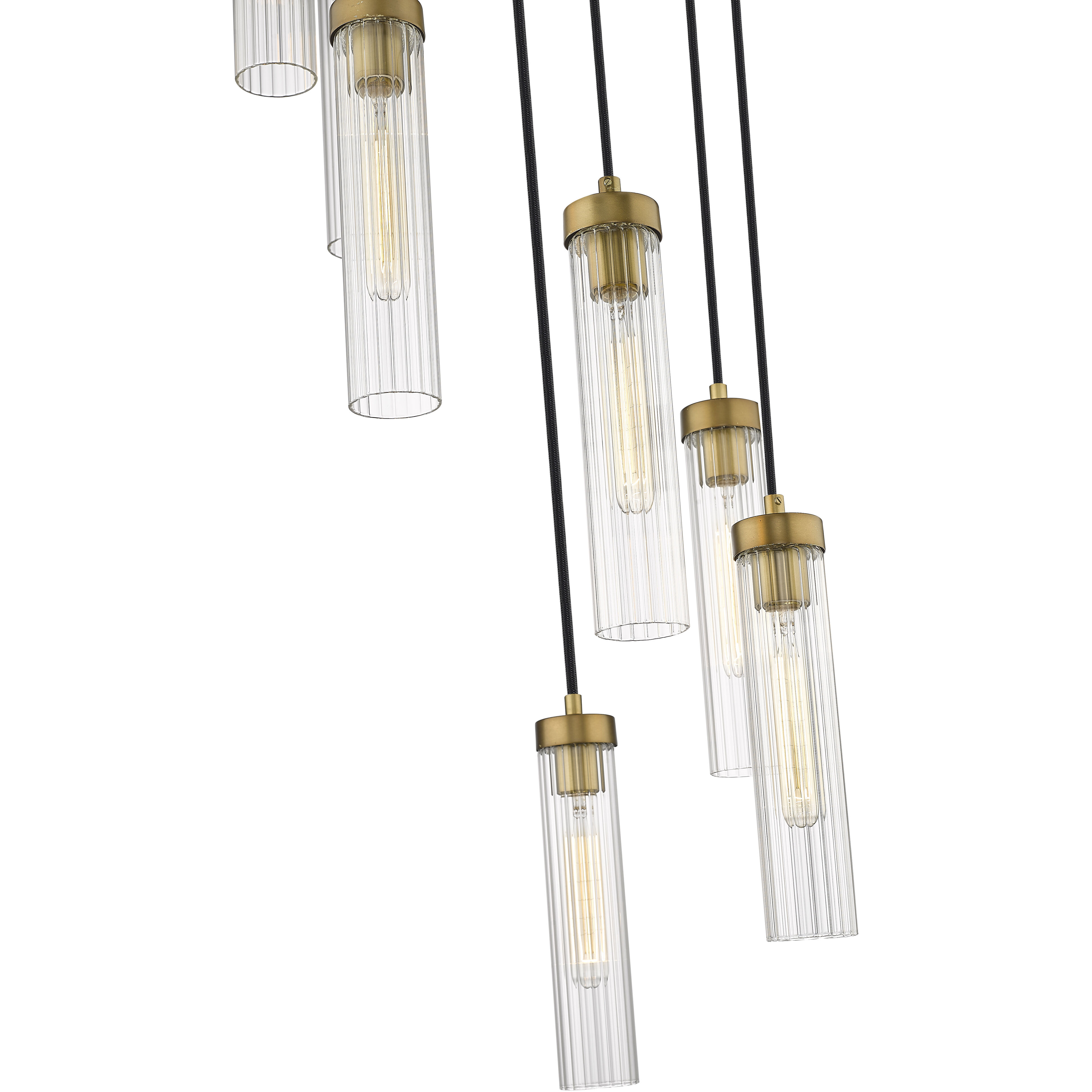 Beau 7 Light 18 inch Rubbed Brass Chandelier Ceiling Light