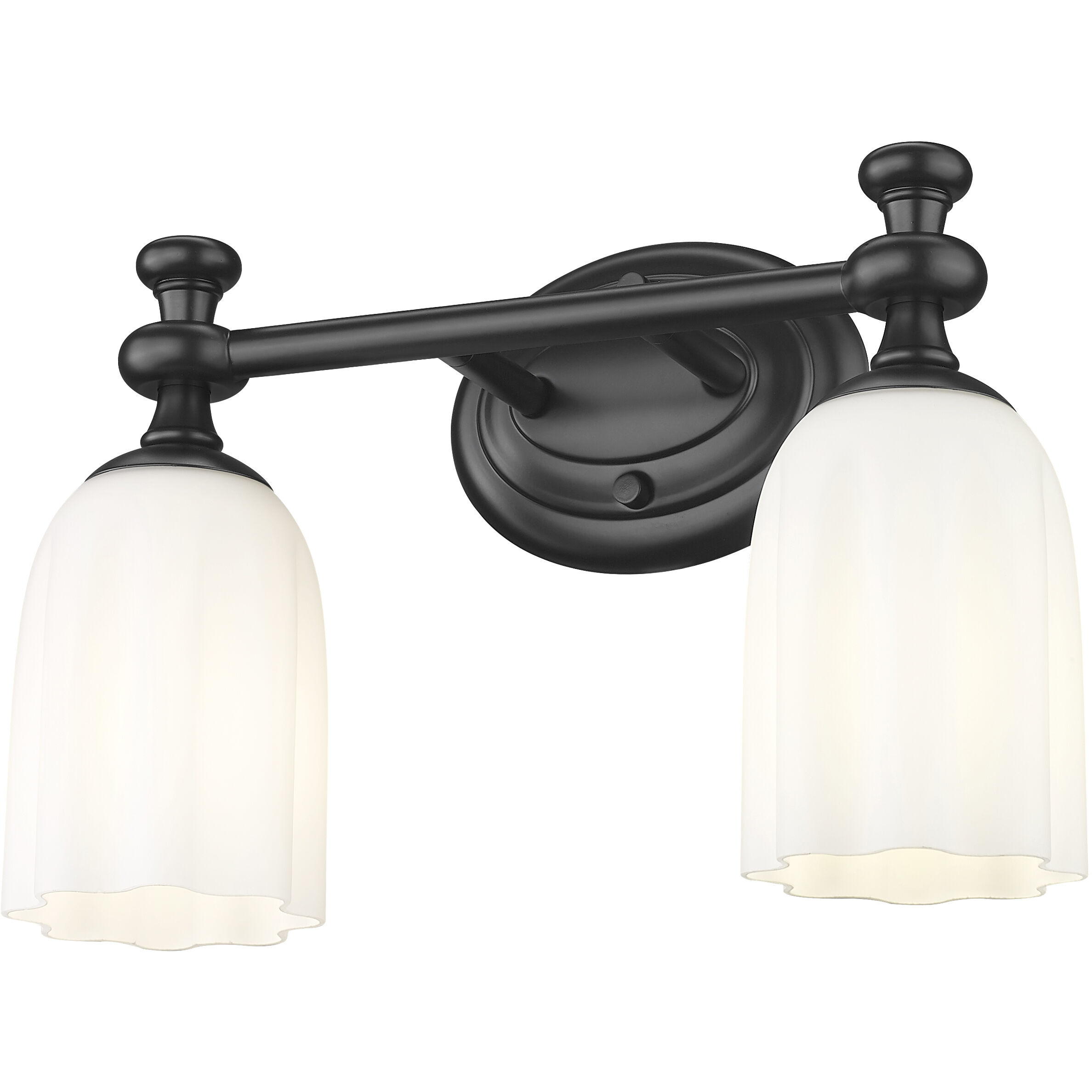 Orion 2 Light 13.75 inch Matte Black Bath Vanity Light Wall Light