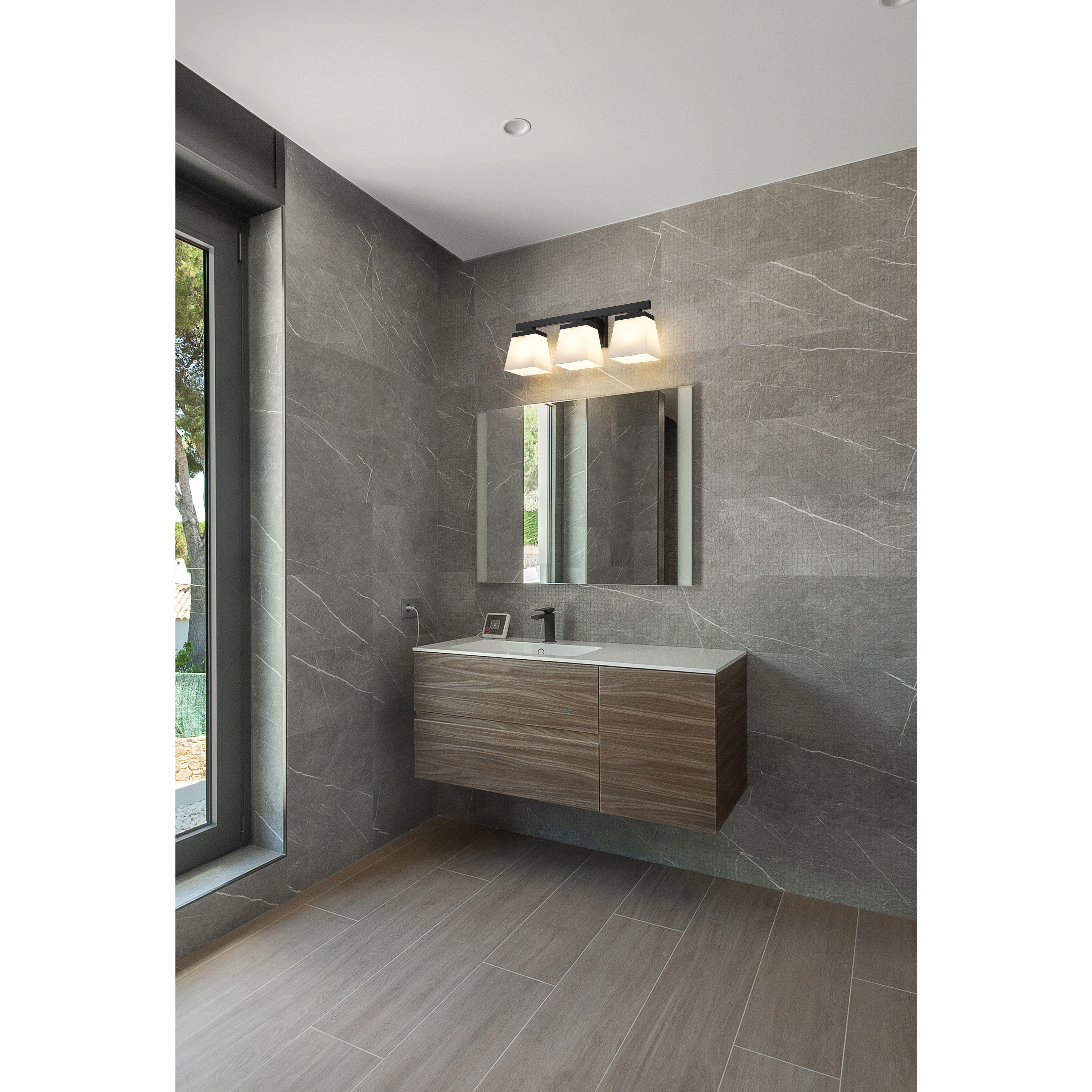 Astor 3 Light 23 inch Matte Black Vanity Wall Light