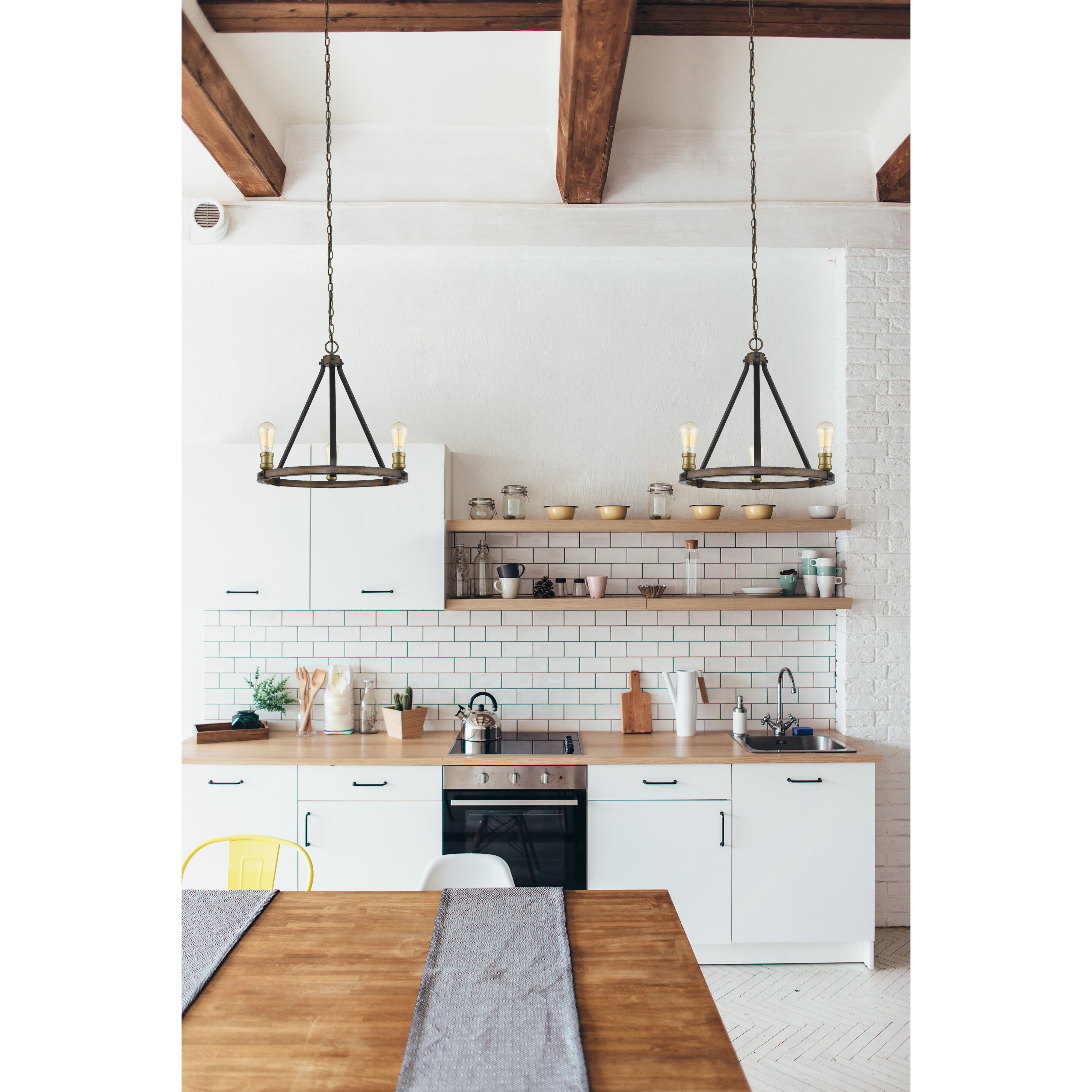 Kirkland 3 Light 20 inch Rustic Mahogany Chandelier Ceiling Light