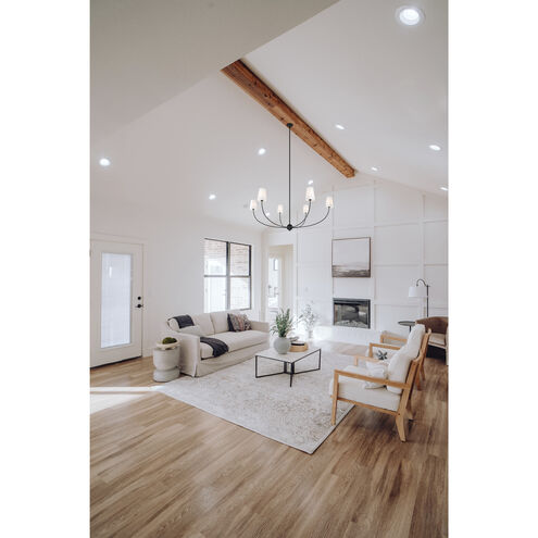 Shannon 6 Light 62 inch Matte Black Chandelier Ceiling Light