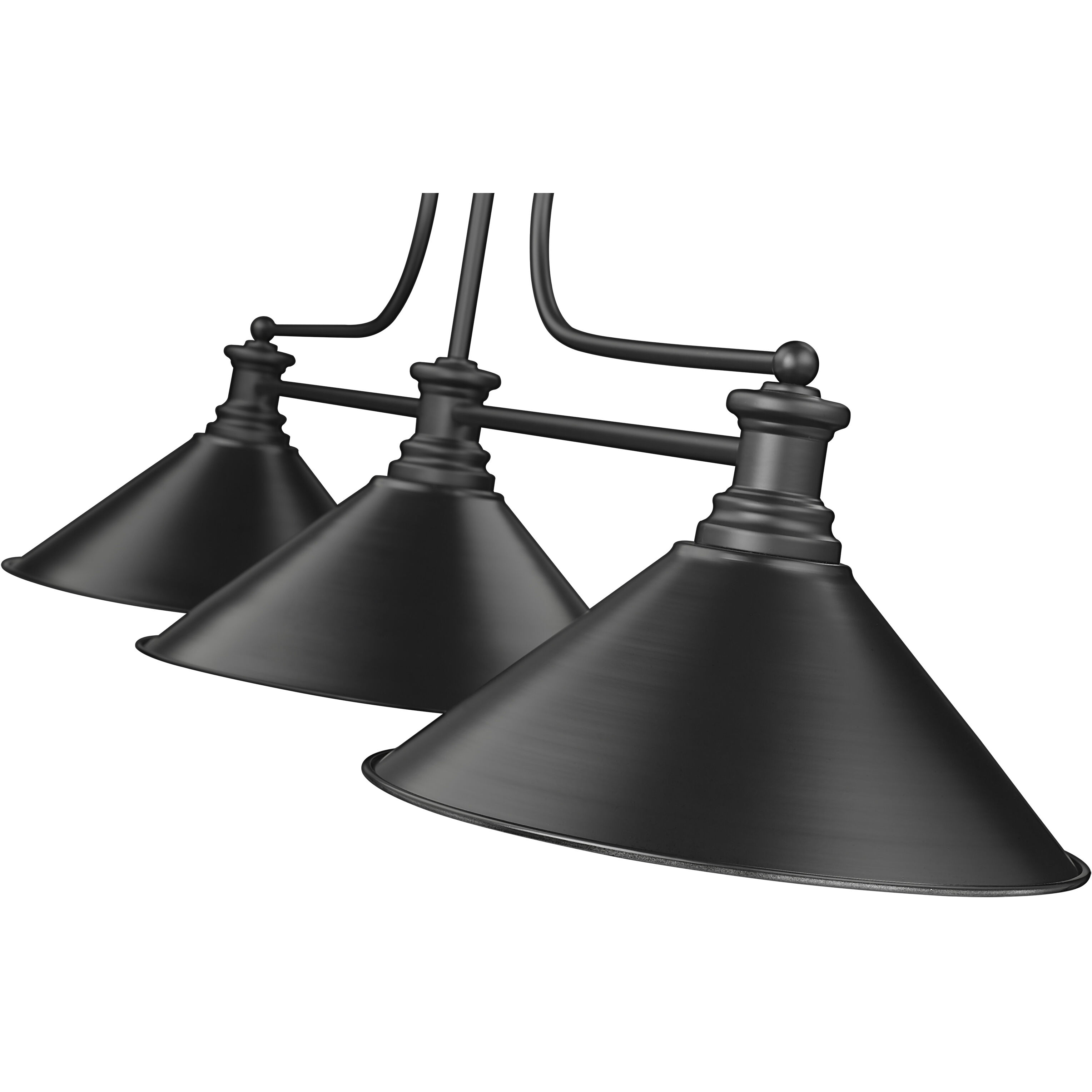 Melange 3 Light 52 inch Matte Black Billiard Ceiling Light