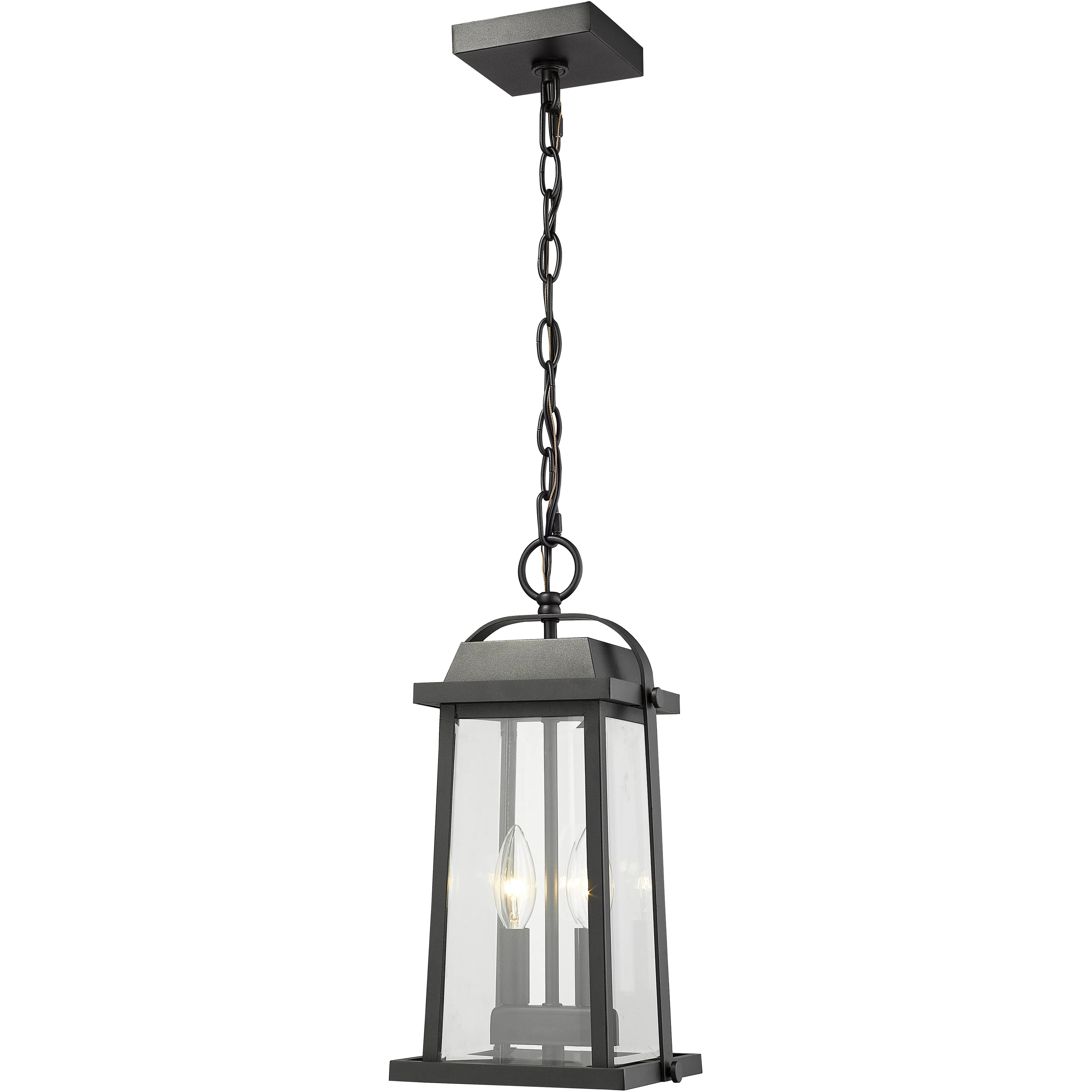 Millworks 2 Light 7.75 inch Black Outdoor Chain Mount Ceiling Fixture
