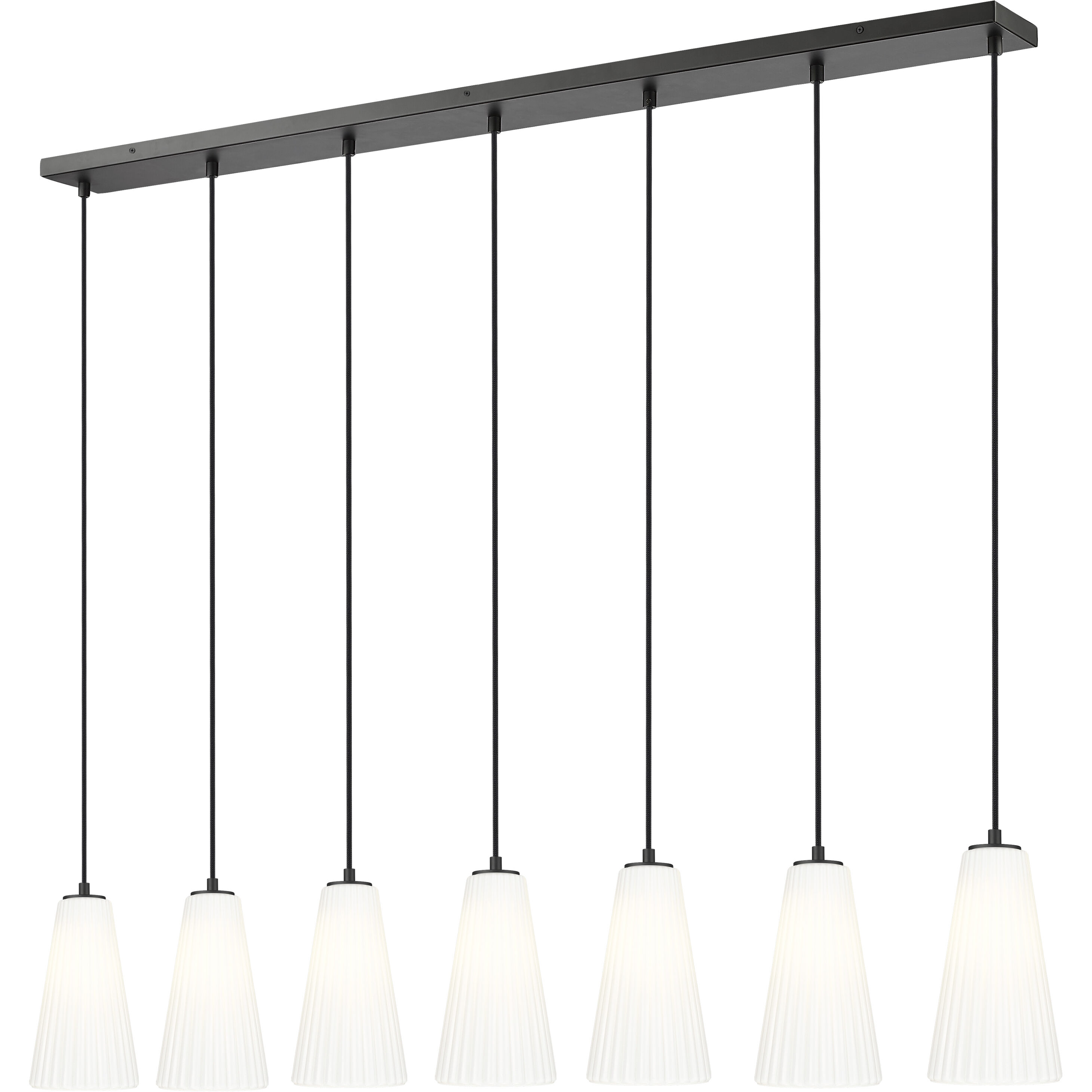 Farrell 7 Light 54 inch Matte Black Linear Chandelier Ceiling Light