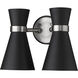 Soriano 2 Light 12 inch Matte Black and Brushed Nickel Wall Sconce Wall Light