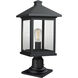 Portland 1 Light 20.5 inch Black Outdoor Pier Mounted Fixture in Clear Beveled Glass, 6.26