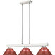 Cobalt 3 Light 46 inch Brushed Nickel Billiard Ceiling Light in Burgundy Acrylic