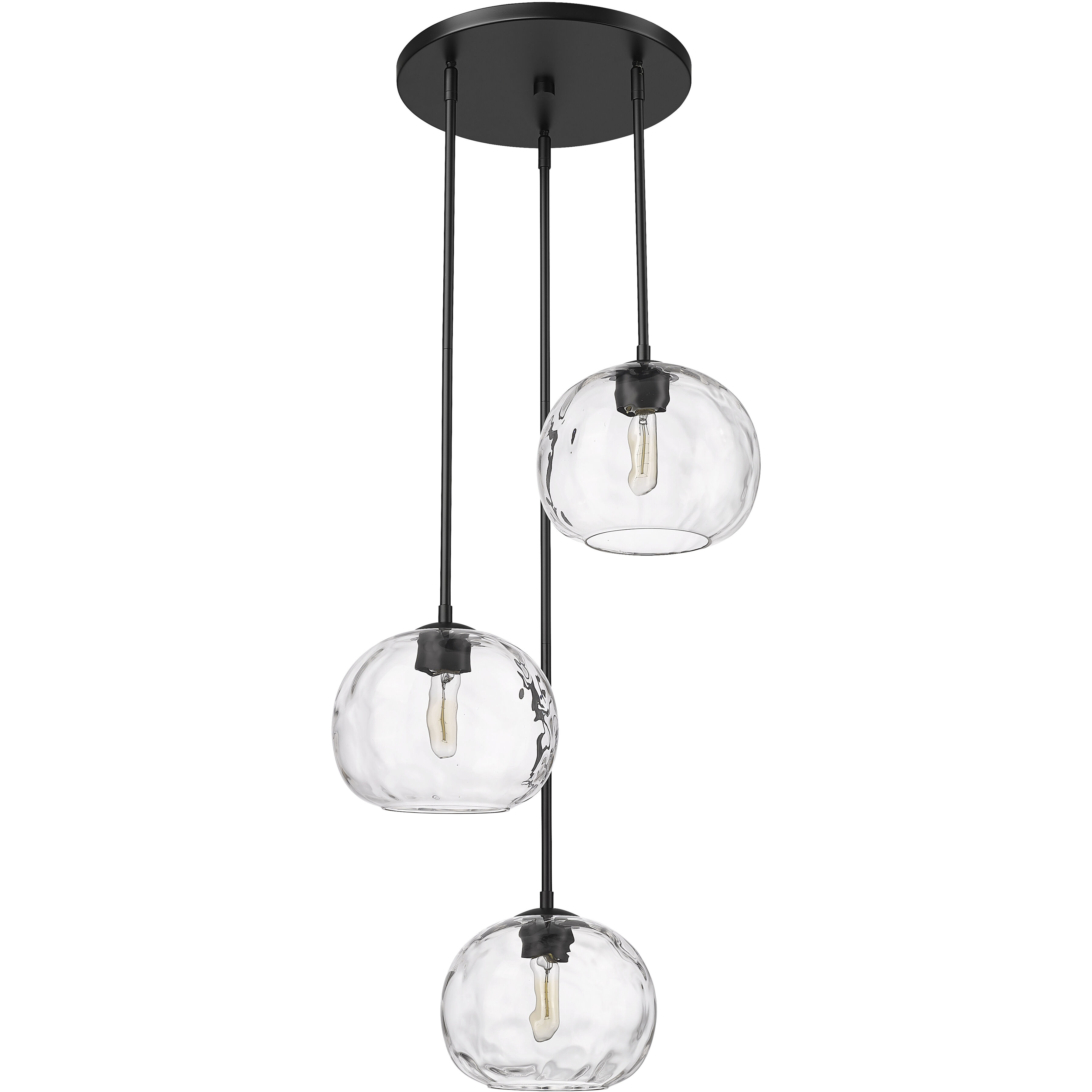 Chloe 3 Light 20 inch Matte Black Chandelier Ceiling Light