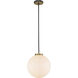Parsons 1 Light 13.75 inch Matte Black and Olde Brass Pendant Ceiling Light