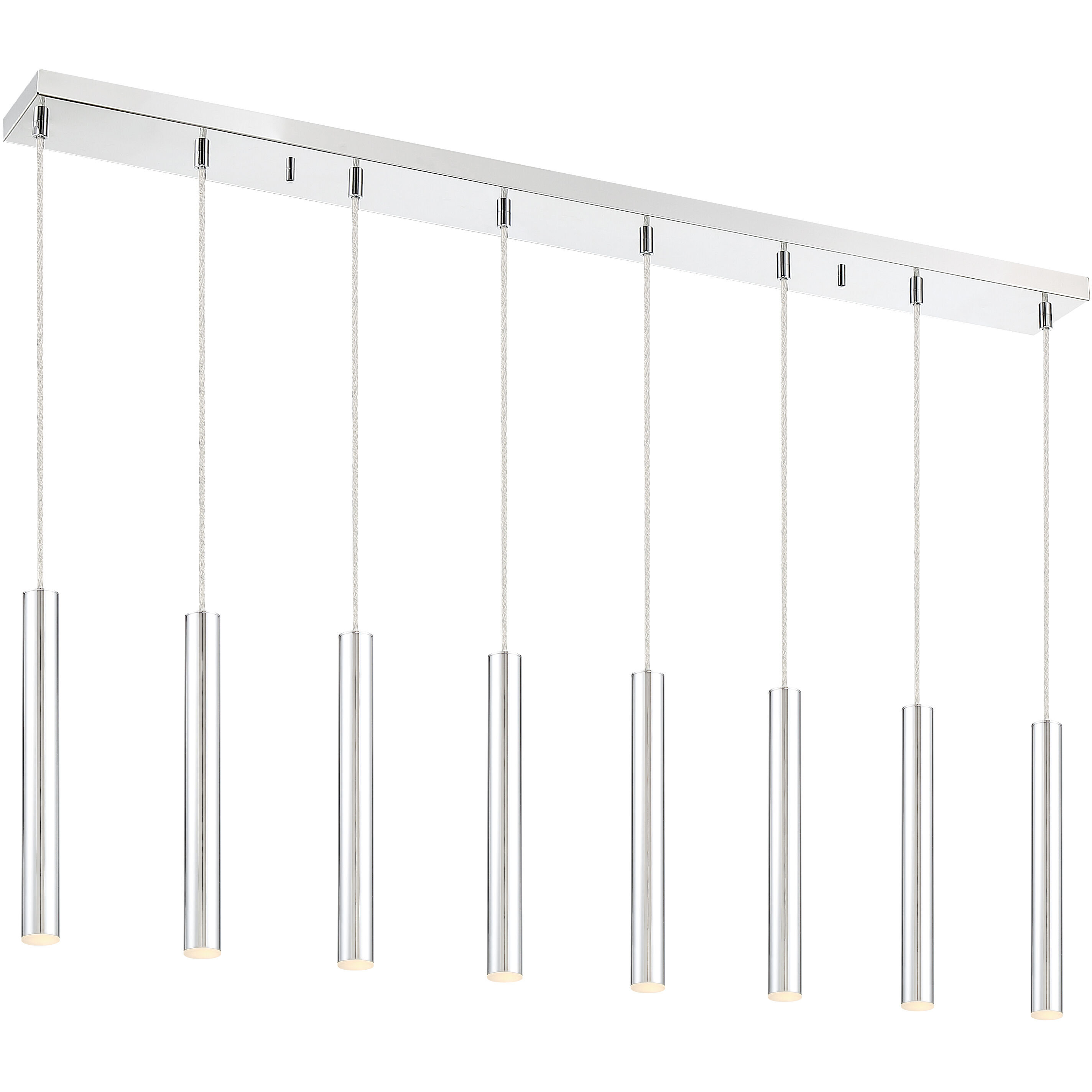 Forest LED 44.25 inch Chrome Linear Chandelier Ceiling Light in 8, 22, Chrome Steel