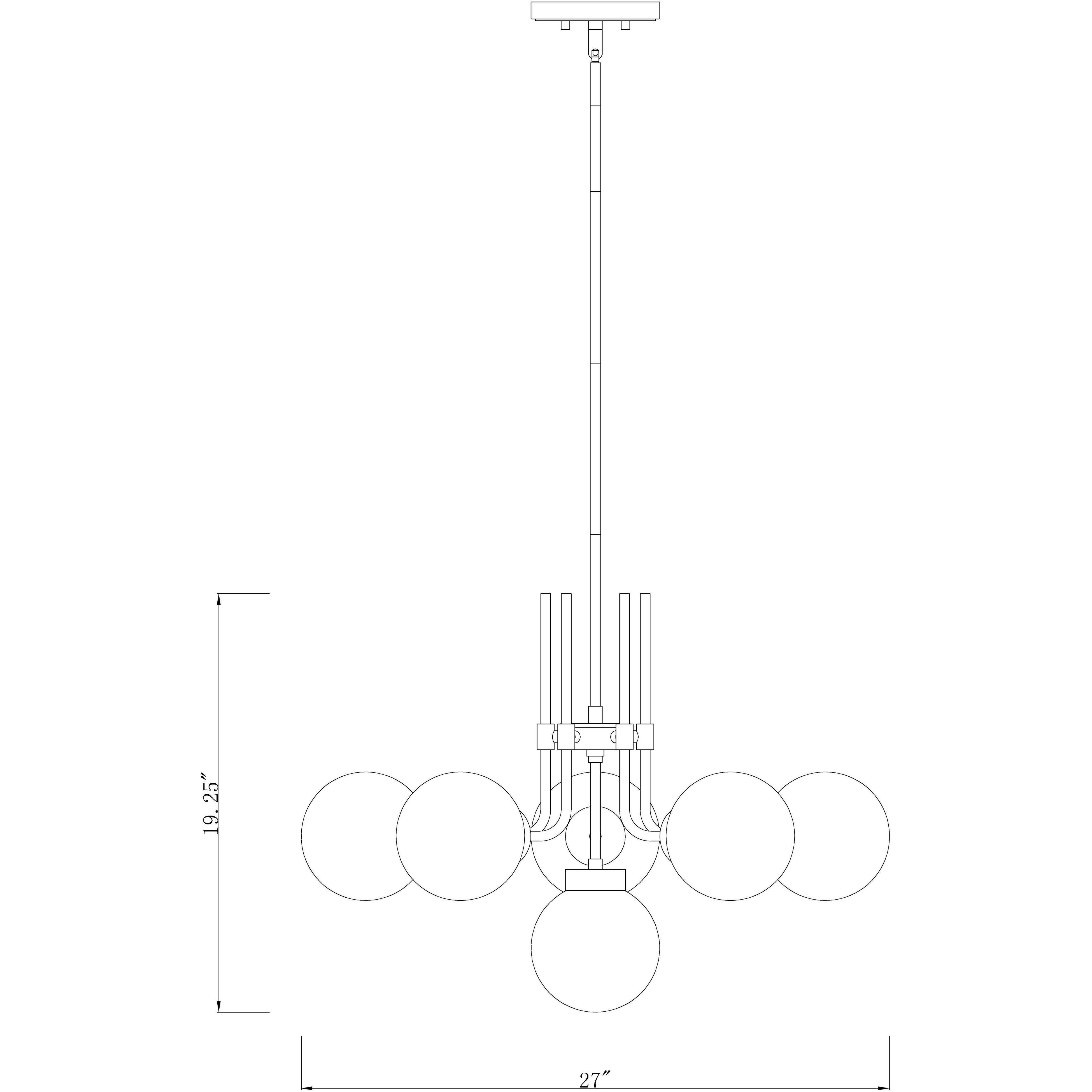 Parsons 6 Light 27 inch Matte Black and Brushed Nickel Chandelier Ceiling Light