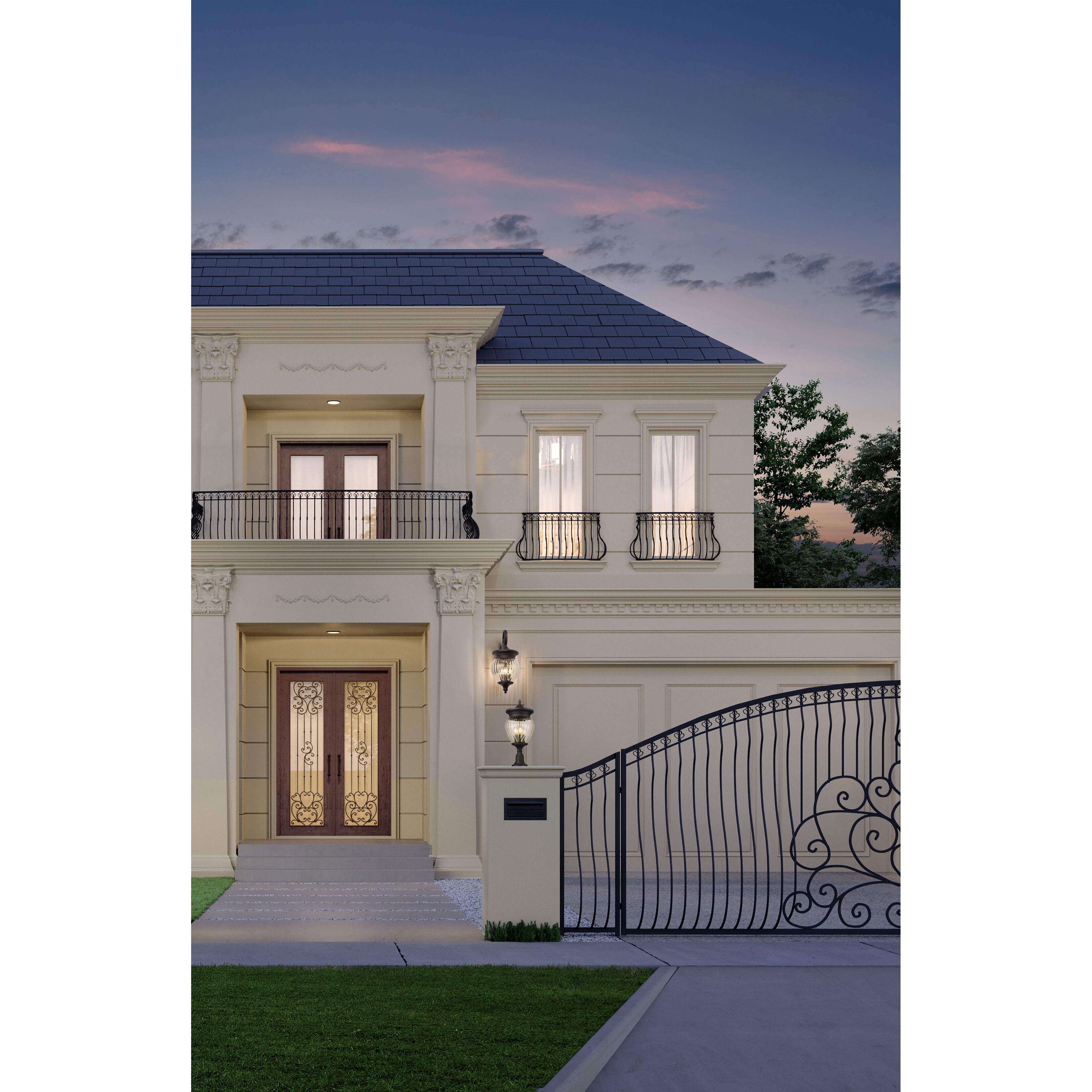 Davina 4 Light 27.25 inch Black Outdoor Pier Mounted Fixture in G9