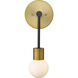 Neutra 1 Light 6 inch Matte Black and Foundry Brass Wall Sconce Wall Light