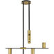 Calumet 6 Light 30 inch Matte Black and Olde Brass Chandelier Ceiling Light in Matte Black and Factory Bronze