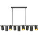 Lumina 9 Light 55 inch Matte Black Linear Chandelier Ceiling Light