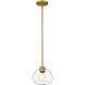 Amon 1 Light 8 inch Satin Gold Pendant Ceiling Light