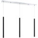 Forest LED 46 inch Chrome Linear Chandelier Ceiling Light in 3, 20, Matte Black Steel