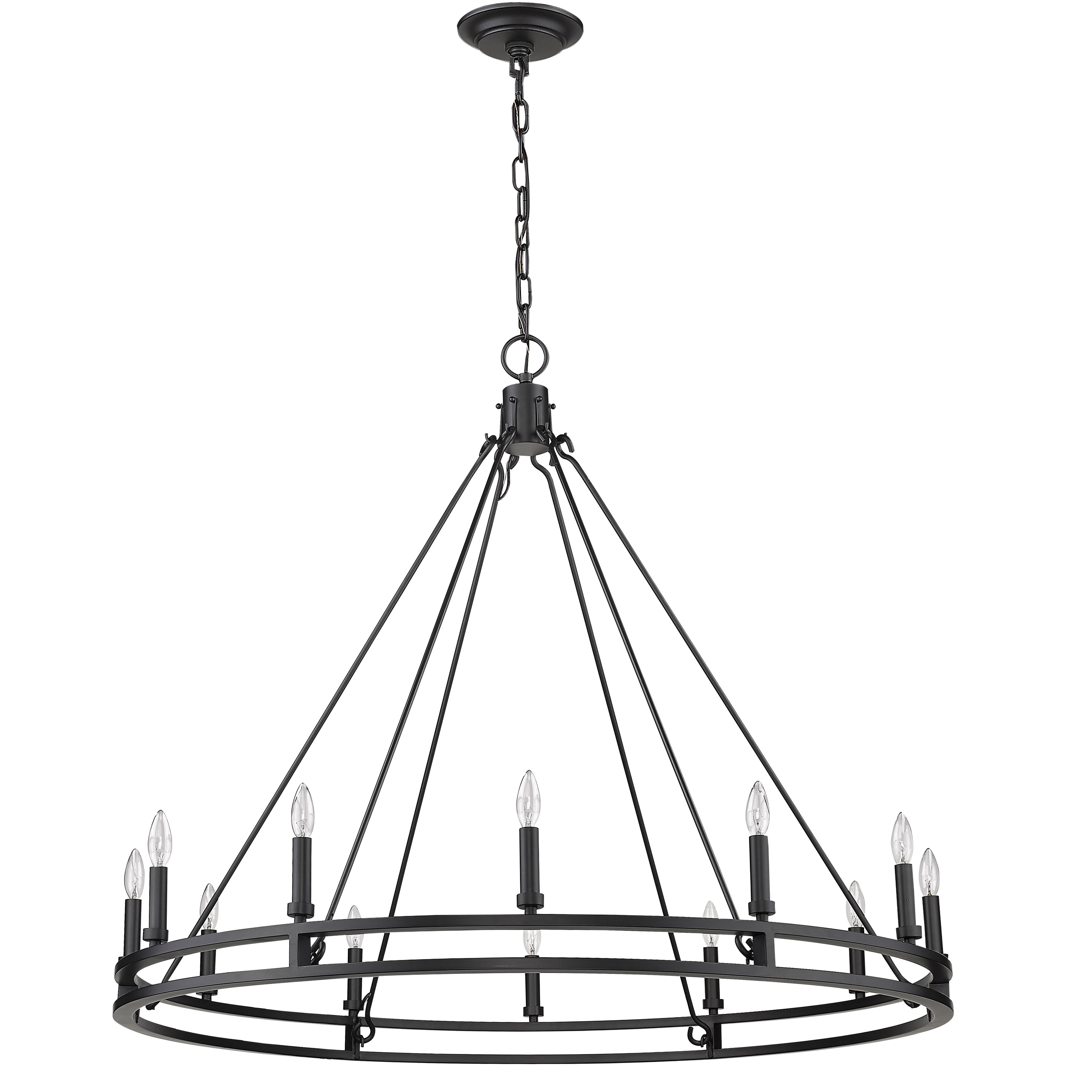 Dennison 12 Light 47.75 inch Matte Black Chandelier Ceiling Light