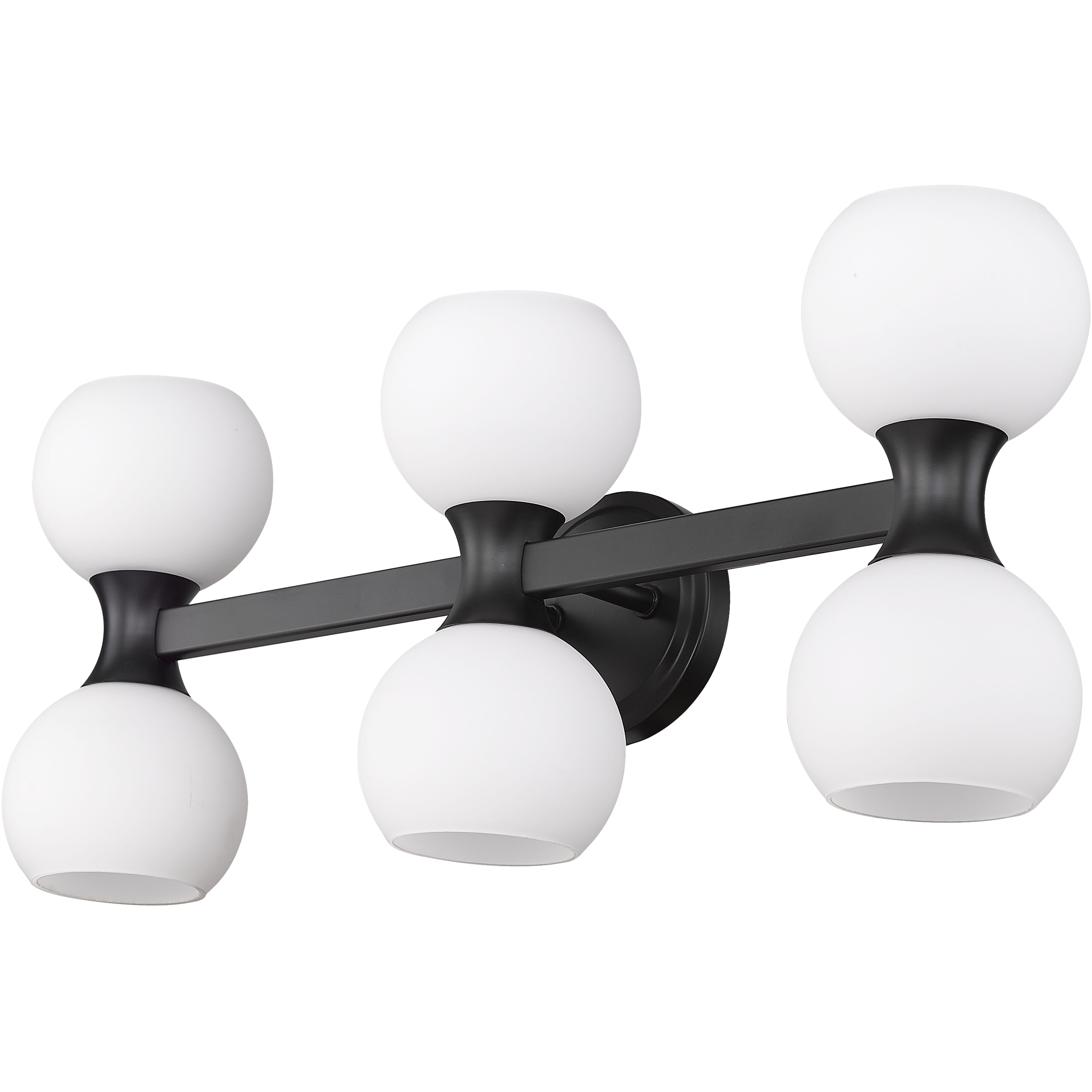 Artemis 6 Light 25 inch Matte Black Vanity Wall Light
