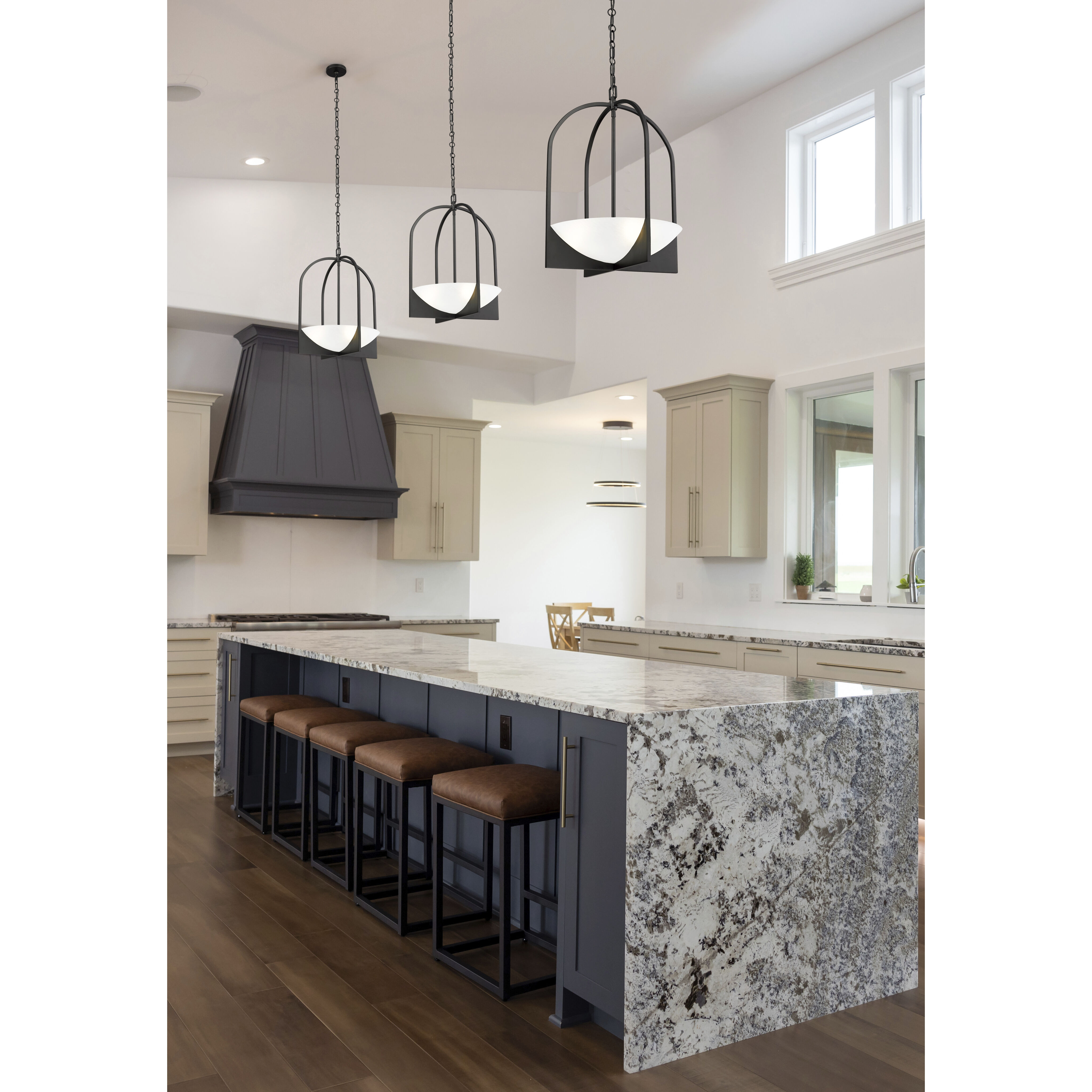 Devon 4 Light 18 inch Matte Black Pendant Ceiling Light