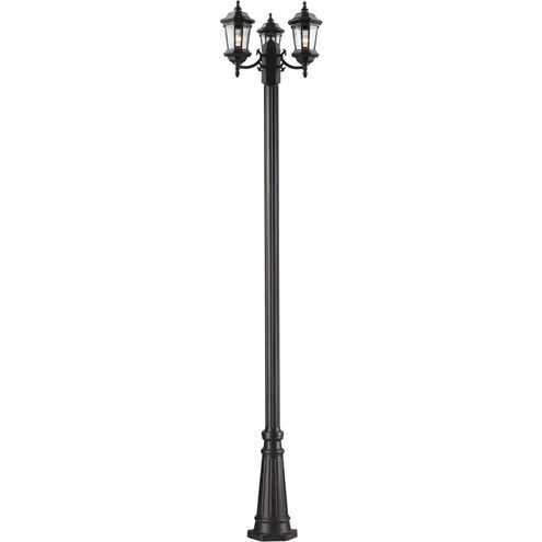 Melbourne 3 Light 118 inch Black Outdoor Post Mounted Fixture