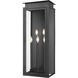 Nova 5 Light 32 inch Black Outdoor Wall Light in Clear Glass