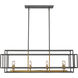 Titania 8 Light 44 inch Bronze and Olde Brass Linear Chandelier Ceiling Light