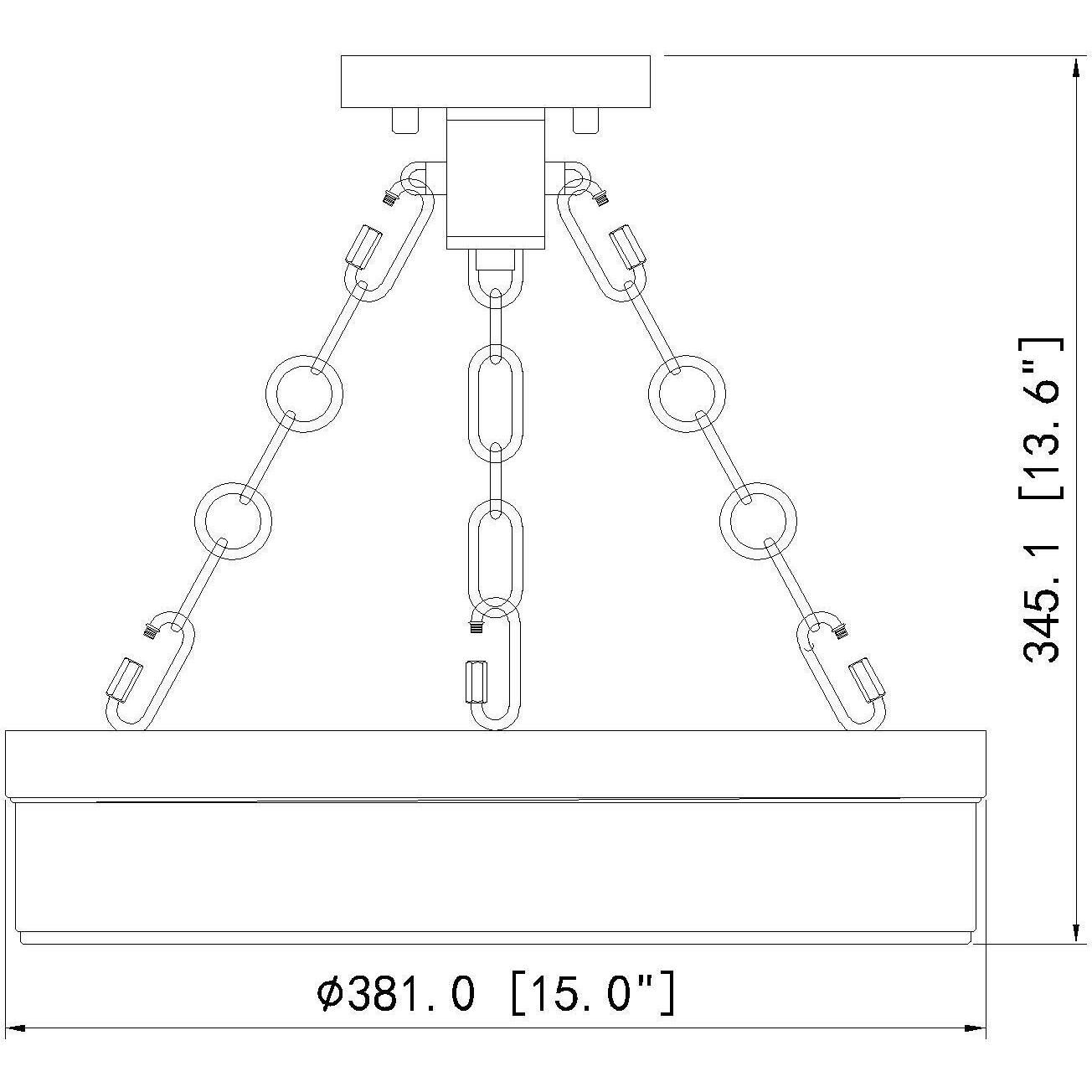 Anders LED 15 inch Polished Nickel Semi Flush Mount Ceiling Light