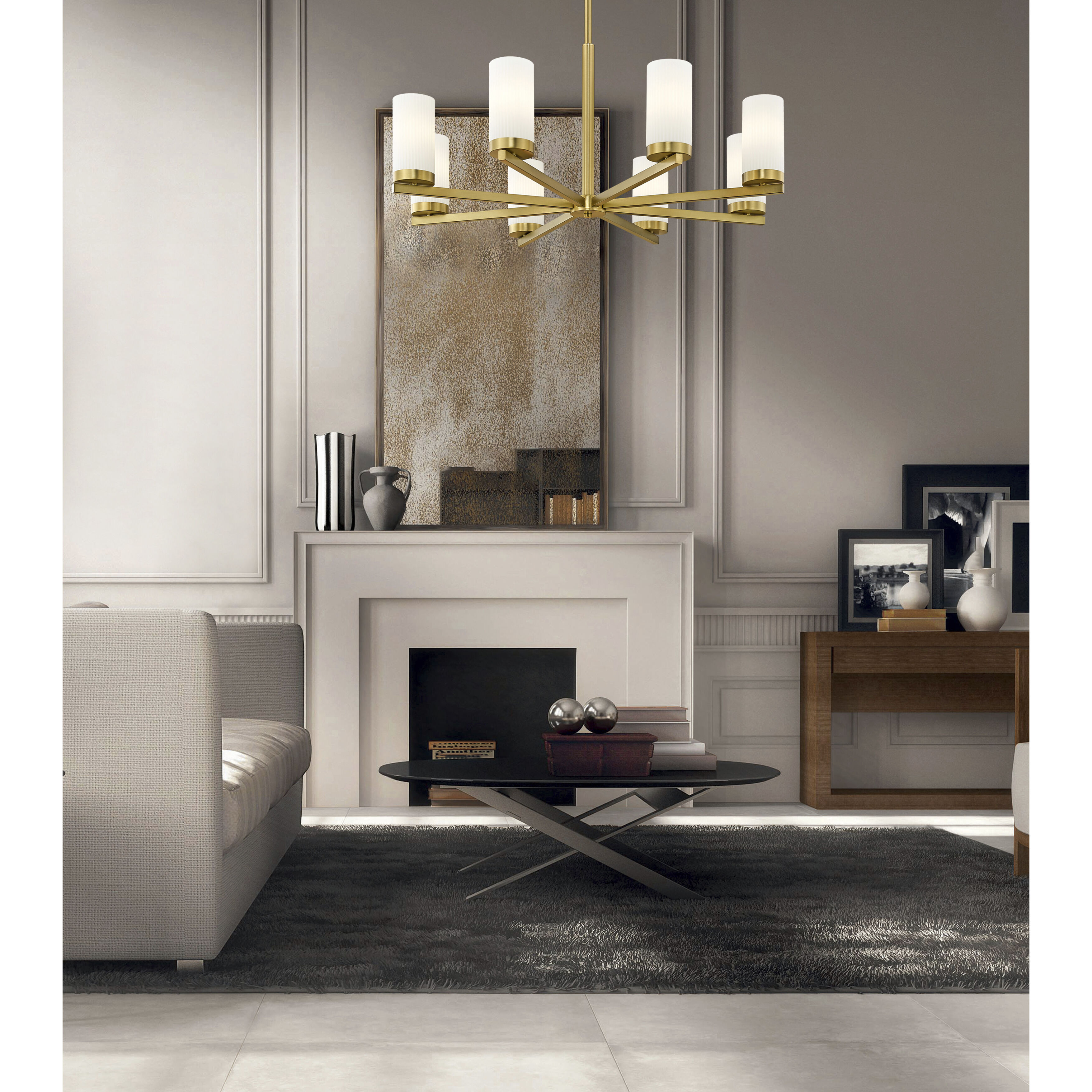 Danica 8 Light 31.5 inch Modern Gold Chandelier Ceiling Light