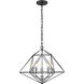 Geo 5 Light 18 inch Matte Black and Chrome Chandelier Ceiling Light