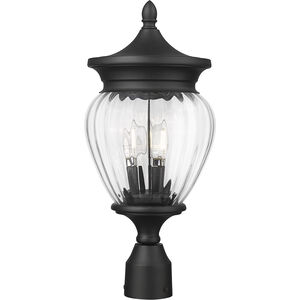 Davina 3 Light 20.25 inch Black Outdoor Post Mounted Fixture in G9