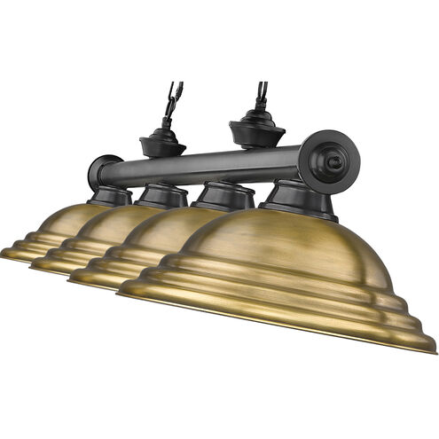 Cordon 4 Light 81.75 inch Bronze Plate Billiard Ceiling Light in Rubbed Brass Metal
