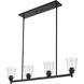 Bohin 4 Light 40 inch Matte Black Linear Chandelier Ceiling Light