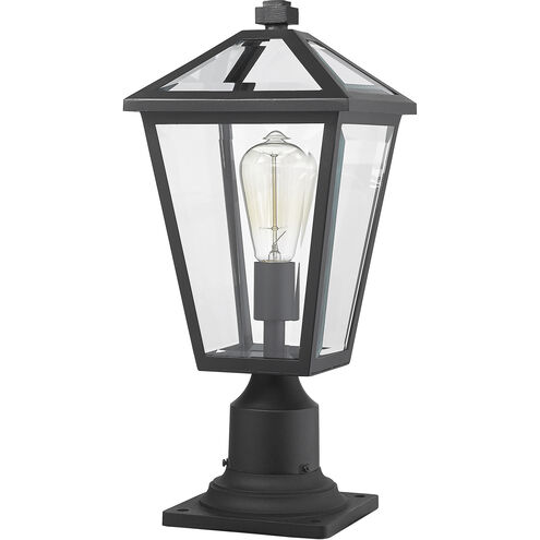 Talbot 1 Light 18.5 inch Black Outdoor Pier Mounted Fixture in Clear Beveled Glass