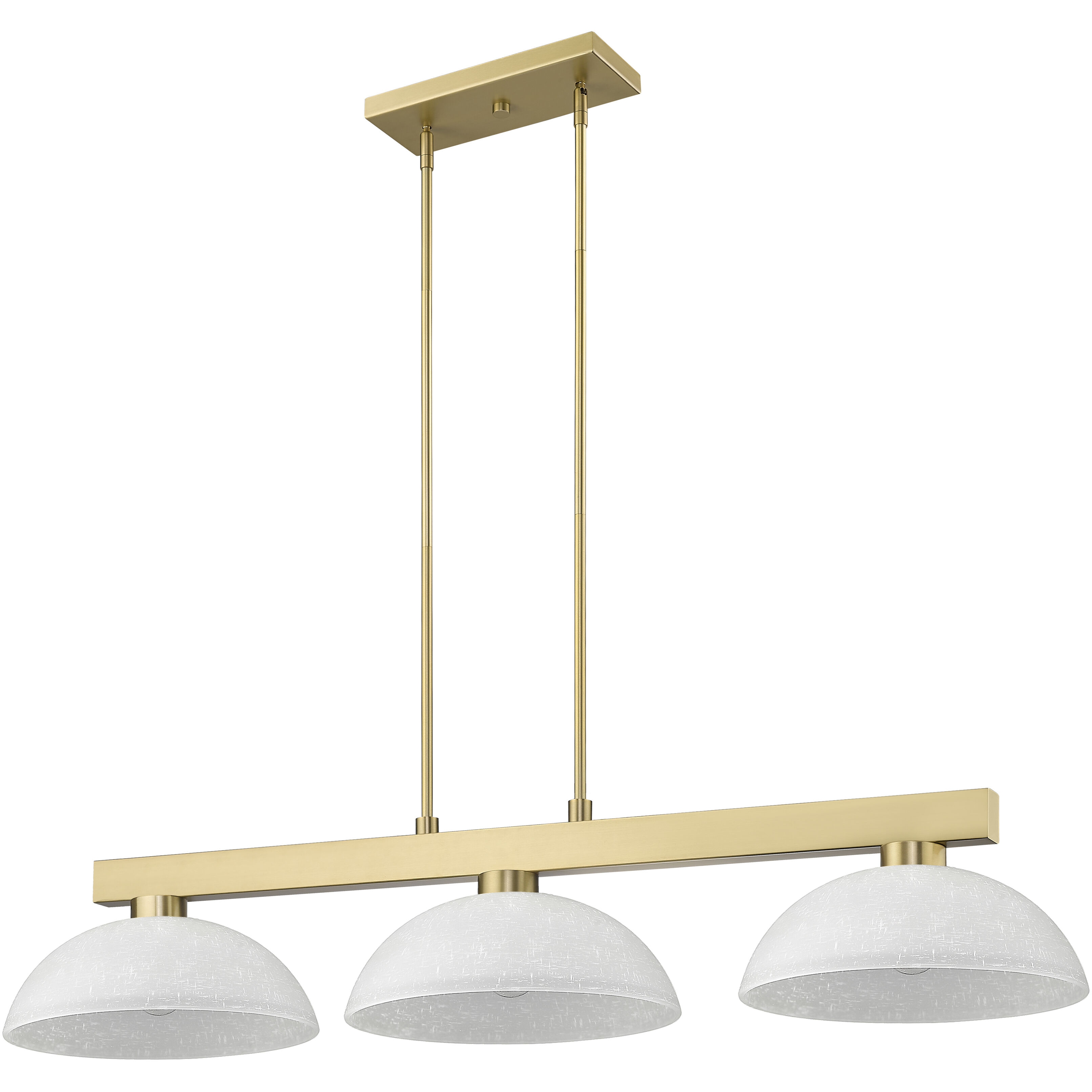 Cobalt 3 Light 49 inch Modern Gold Billiard Light Ceiling Light in White Linen Glass