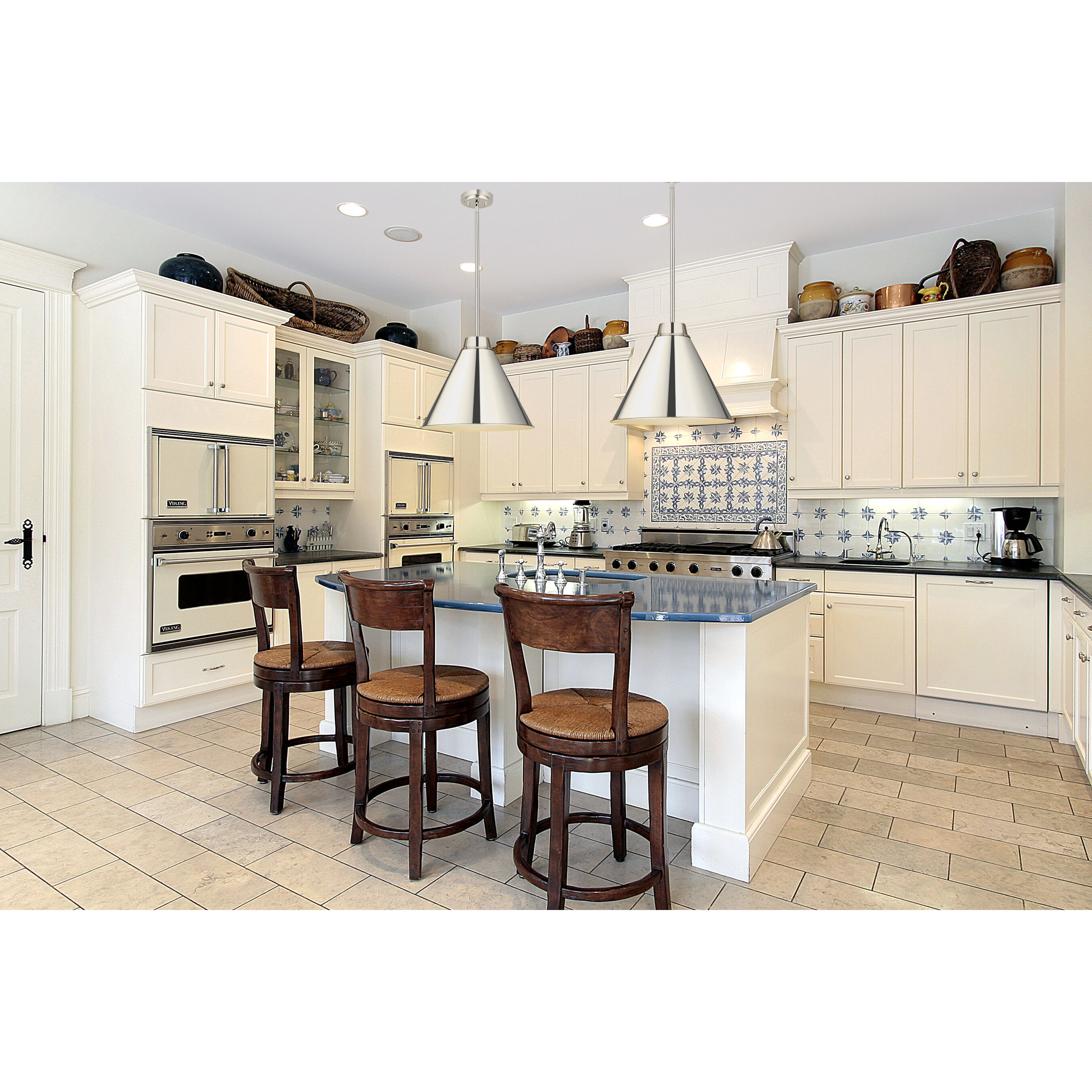 Eaton 1 Light 18 inch Polished Nickel Pendant Ceiling Light